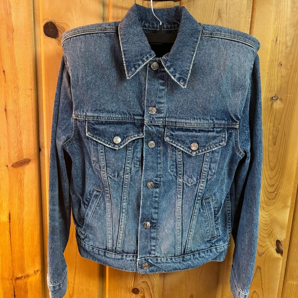 NWT - GRLFRND  Frankie padded jean jacket in blue Size: XXS